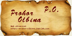 Prohor Olbina vizit kartica